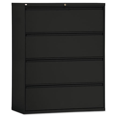 Four-drawer Lateral File Cabinet, 42w X 18d X 52.5h, Black