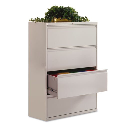 Four-drawer Lateral File Cabinet, 42w X 18d X 52.5h, Light Gray