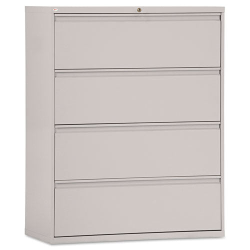 Four-drawer Lateral File Cabinet, 42w X 18d X 52.5h, Light Gray