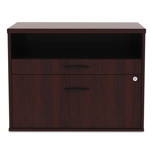 Alera Open Office Series Low File Cabient Credenza, 29.5w X 19.13d X 22.88h, Mahogany
