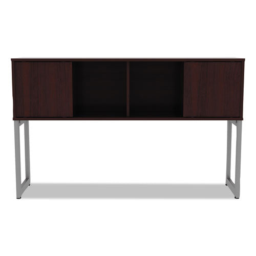 Alera Open Office Desk Series Hutch, 59w X 15d X 36.38h, Mahogany