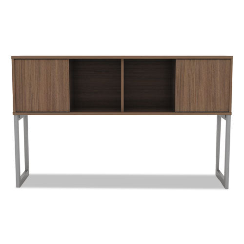 Alera Open Office Desk Series Hutch, 59w X 15d X 36.38h, Modern Walnut