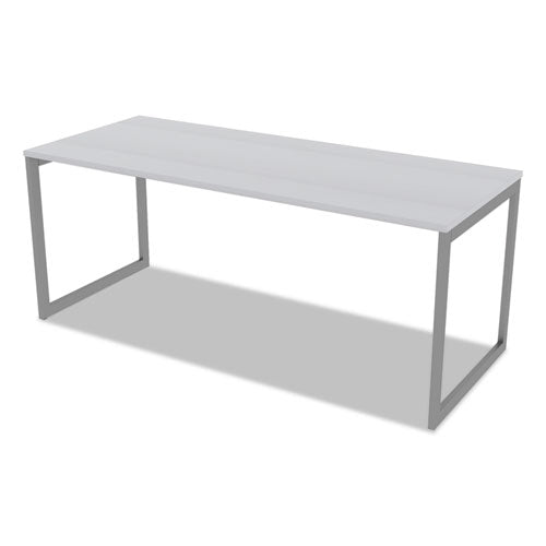 Alera Open Office Desk Series Adjustable O-leg Desk Base, 30" Deep, Silver