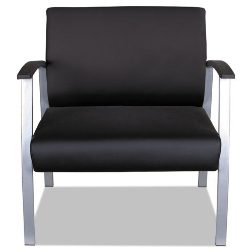Alera Metalounge Series Bariatric Guest Chair, 30.51'' X 26.96'' X 33.46'', Black Seat-black Back, Silver Base