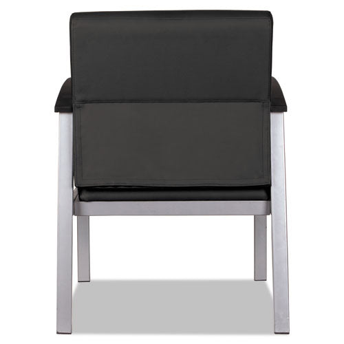 Alera Metalounge Series Mid-back Guest Chair, 24.60'' X 26.96'' X 33.46'', Black Seat-black Back, Silver Base