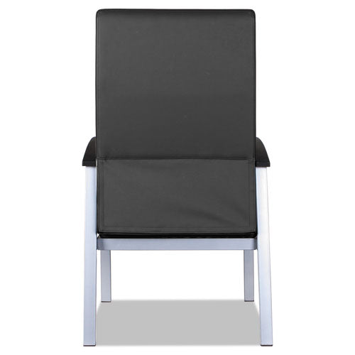 Alera Metalounge Series High-back Guest Chair, 24.6'' X 26.96'' X 42.91'', Black Seat-black Back, Silver Base