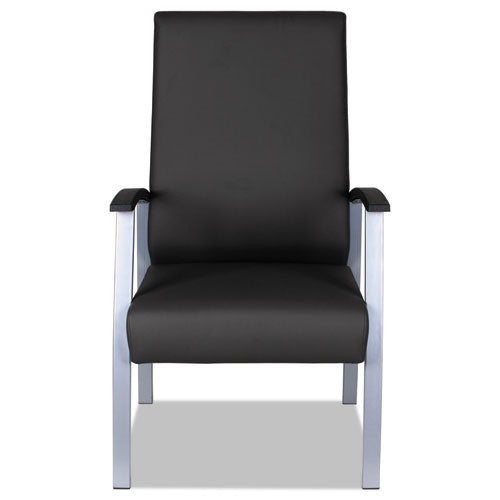 Alera Metalounge Series High-back Guest Chair, 24.6'' X 26.96'' X 42.91'', Black Seat-black Back, Silver Base