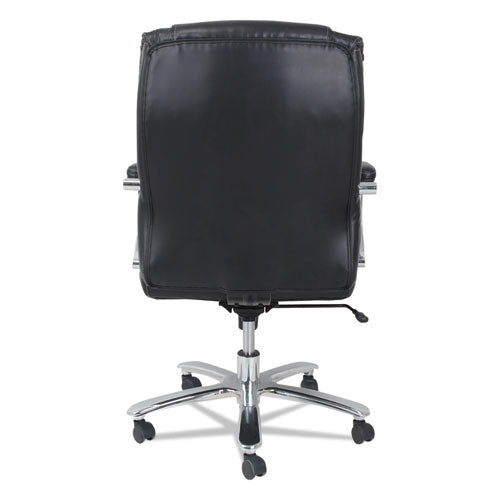 Alera Maxxis Series Big And Tall Leather Chair, Supports Up To 450 Lbs., Black Seat-black Back, Chrome Base