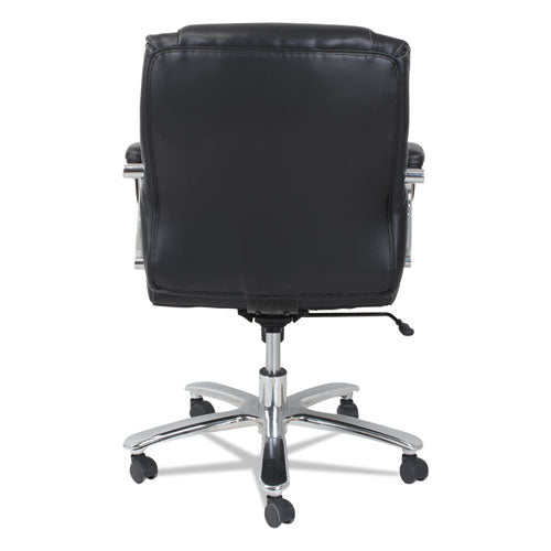 Alera Maxxis Series Big And Tall Leather Chair, Supports Up To 350 Lbs., Black Seat-black Back, Chrome Base