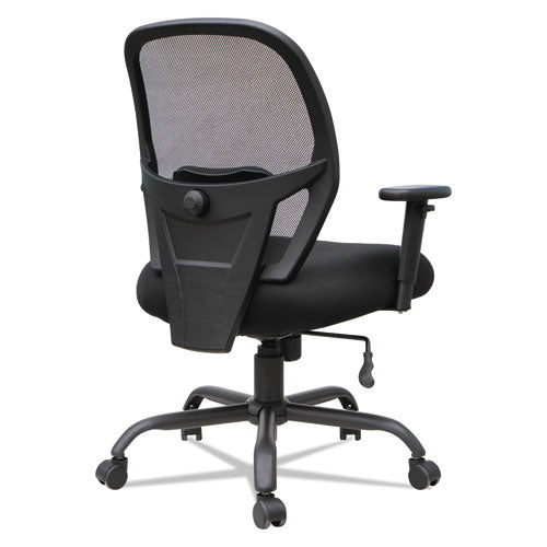Alera Merix450 Series Mesh Big And Tall Chair, Supports Up To 450 Lbs, Black Seat-black Back, Black Base