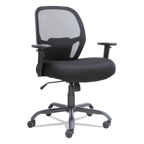 Alera Merix450 Series Mesh Big And Tall Chair, Supports Up To 450 Lbs, Black Seat-black Back, Black Base
