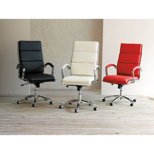 Alera Neratoli High-back Slim Profile Chair, Supports Up To 275 Lbs, White Seat-white Back, Chrome Base