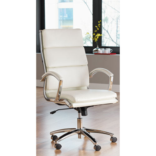 Alera Neratoli High-back Slim Profile Chair, Supports Up To 275 Lbs, White Seat-white Back, Chrome Base