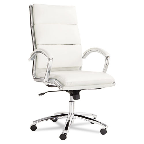 Alera Neratoli High-back Slim Profile Chair, Supports Up To 275 Lbs, White Seat-white Back, Chrome Base