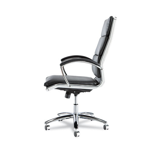 Alera Neratoli High-back Slim Profile Chair, Supports Up To 275 Lbs, Black Seat-black Back, Chrome Base