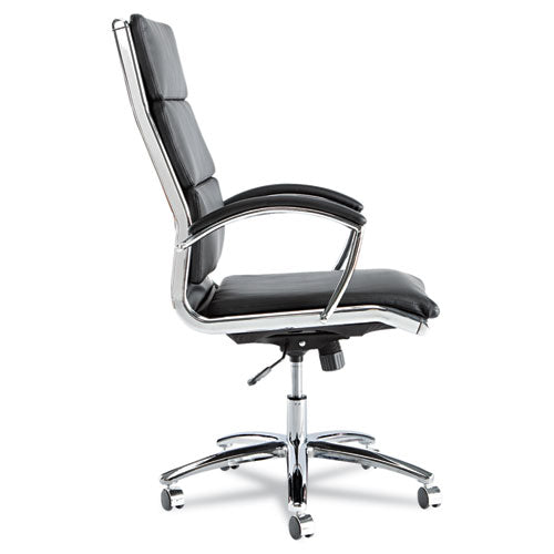 Alera Neratoli High-back Slim Profile Chair, Supports Up To 275 Lbs, Black Seat-black Back, Chrome Base