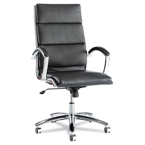 Alera Neratoli High-back Slim Profile Chair, Supports Up To 275 Lbs, Black Seat-black Back, Chrome Base