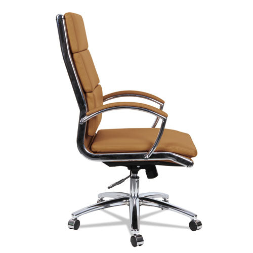Alera Neratoli High-back Slim Profile Chair, Supports Up To 275 Lbs, Camel Seat-camel Back, Chrome Base