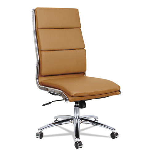 Alera Neratoli High-back Slim Profile Chair, Supports Up To 275 Lbs, Camel Seat-camel Back, Chrome Base