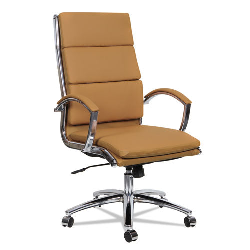 Alera Neratoli High-back Slim Profile Chair, Supports Up To 275 Lbs, Camel Seat-camel Back, Chrome Base
