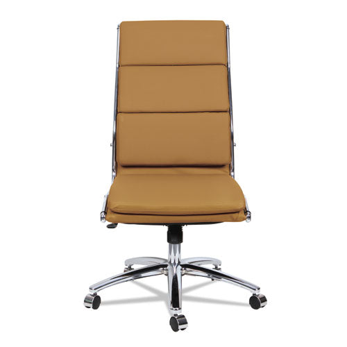 Alera Neratoli High-back Slim Profile Chair, Supports Up To 275 Lbs, Camel Seat-camel Back, Chrome Base