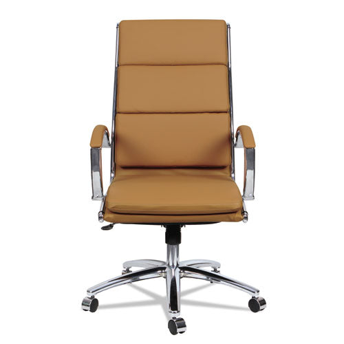 Alera Neratoli High-back Slim Profile Chair, Supports Up To 275 Lbs, Camel Seat-camel Back, Chrome Base