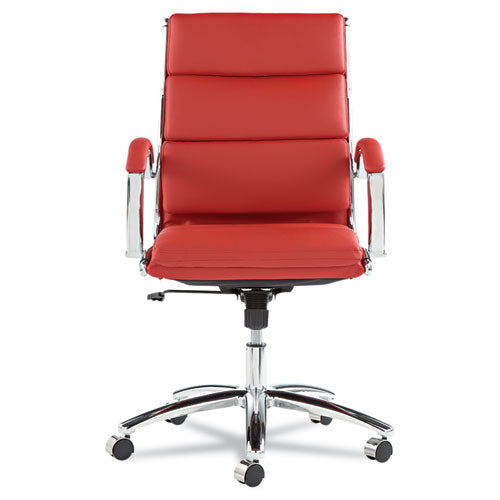 Alera Neratoli Mid-back Slim Profile Chair, Supports Up To 275 Lbs, Red Seat-red Back, Chrome Base