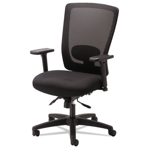 Alera Envy Series Mesh High-back Multifunction Chair, Supports Up To 250 Lbs., Black Seat-black Back, Black Base