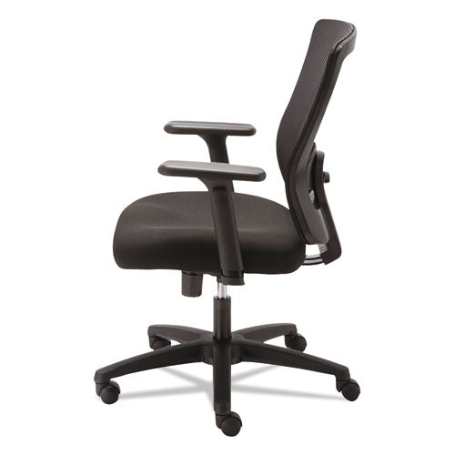 Alera Envy Series Mesh Mid-back Swivel-tilt Chair, Supports Up To 250 Lbs., Black Seat-black Back, Black Base