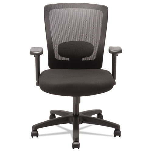 Alera Envy Series Mesh Mid-back Swivel-tilt Chair, Supports Up To 250 Lbs., Black Seat-black Back, Black Base