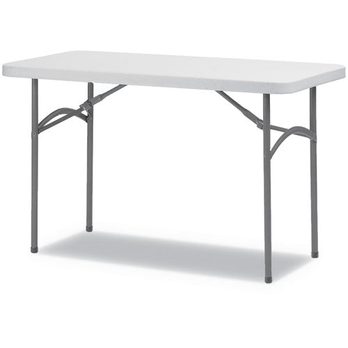 Rectangular Plastic Folding Table, 60w X 30d X 29 1-4h, Gray