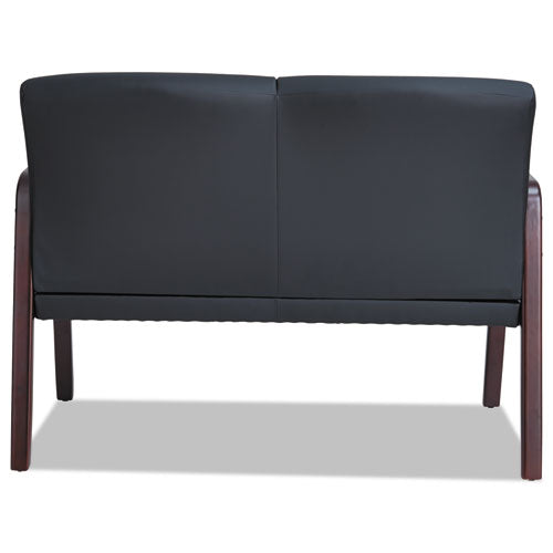 Alera Reception Lounge Series Wood Loveseat, 44.88w X 26.13d X 33h, Black-mahogany