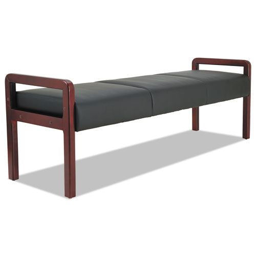 Alera Reception Lounge Wl Series Bench, 65.75w X 22.25d X 22.88h, Black-mahogany