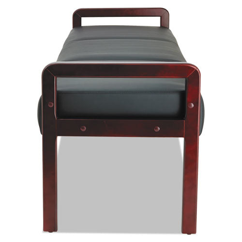Alera Reception Lounge Wl Series Bench, 65.75w X 22.25d X 22.88h, Black-mahogany