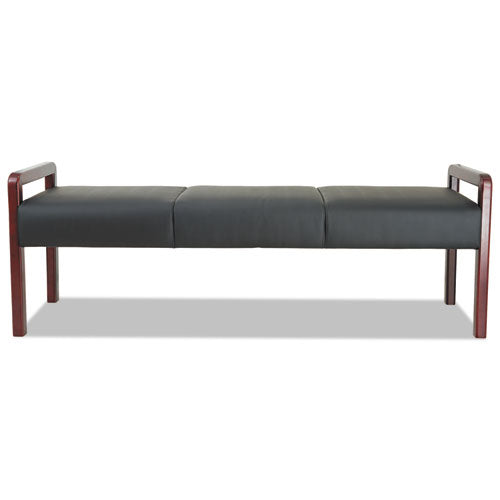 Alera Reception Lounge Wl Series Bench, 65.75w X 22.25d X 22.88h, Black-mahogany