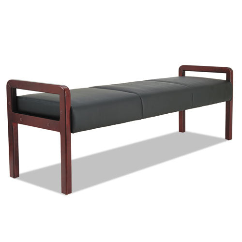 Alera Reception Lounge Wl Series Bench, 65.75w X 22.25d X 22.88h, Black-mahogany
