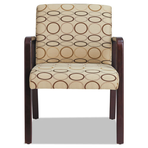Alera Reception Lounge Wl Series Guest Chair, 24.21'' X 26.14'' X 32.67'', Tan Seat-tan Back, Mahogany Base