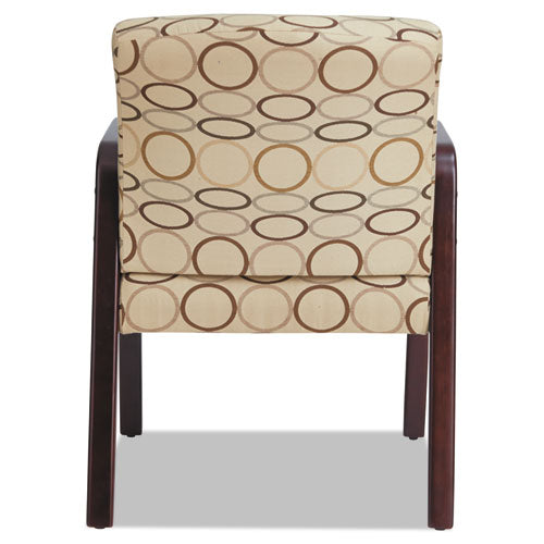 Alera Reception Lounge Wl Series Guest Chair, 24.21'' X 26.14'' X 32.67'', Tan Seat-tan Back, Mahogany Base