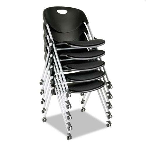 Alera Sl Series Nesting Stack Chair Without Arms, Black Seat-black Back, Gray Base, 2-carton