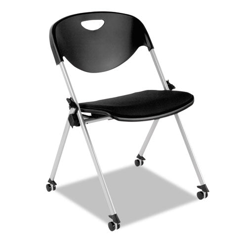 Alera Sl Series Nesting Stack Chair Without Arms, Black Seat-black Back, Gray Base, 2-carton