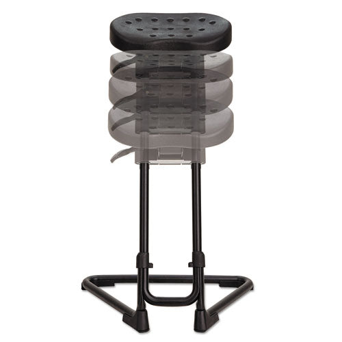 Alera Ss Series Sit-stand Adjustable Stool, Black-black, Black Base