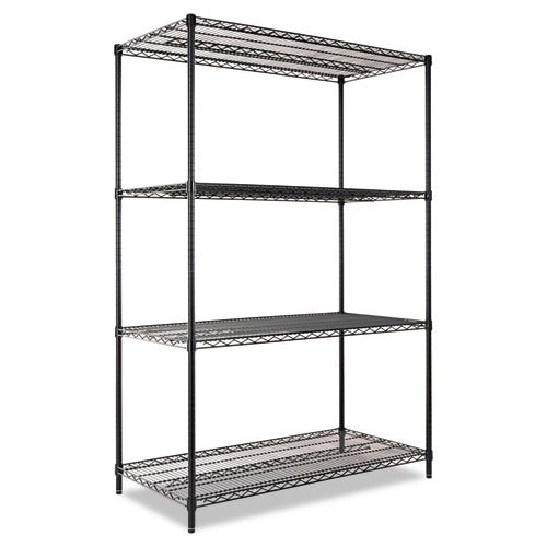 Nsf Certified Industrial 4-shelf Wire Shelving Kit, 36w X 24d X 72h, Silver