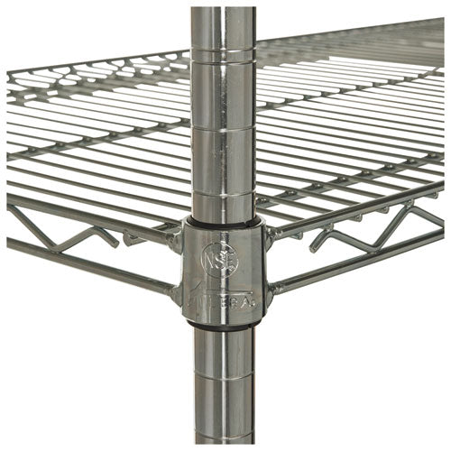 Nsf Certified Industrial 4-shelf Wire Shelving Kit, 36w X 24d X 72h, Silver