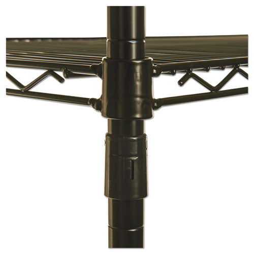 Nsf Certified Industrial 4-shelf Wire Shelving Kit, 48w X 24d X 72h, Black