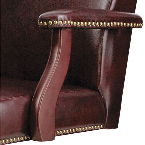 Alera Traditional Series Mid-back Chair, Supports Up To 275 Lbs, Oxblood Burgundy Seat-oxblood Burgundy Back, Mahogany Base
