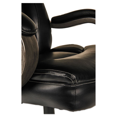 Alera Transitional Series Executive Wood Chair, Supports Up To 275 Lbs., Black Seat-black Back, Gray Ash Base