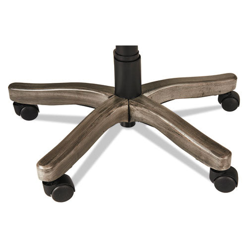 Alera Transitional Series Executive Wood Chair, Supports Up To 275 Lbs., Black Seat-black Back, Gray Ash Base