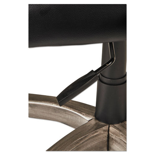 Alera Transitional Series Executive Wood Chair, Supports Up To 275 Lbs., Black Seat-black Back, Gray Ash Base