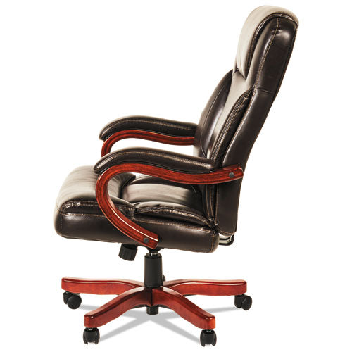 Alera Transitional Series Executive Wood Chair, Supports Up To 275 Lbs., Chocolate Marble Seat-back, Walnut Base