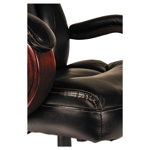 Alera Transitional Series Executive Wood Chair, Supports Up To 275 Lbs., Chocolate Marble Seat-back, Walnut Base